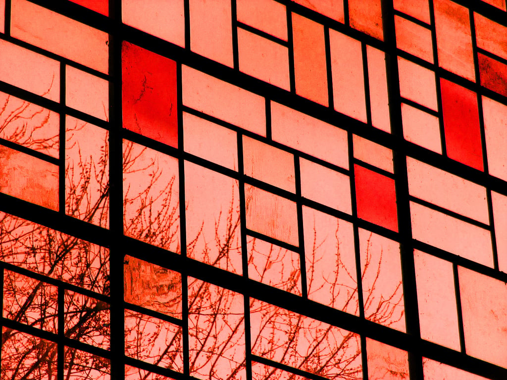 Red Orange Glass Window